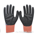 Hespax дешевая анти-масло песчаная нитриловая конструкция ручная перчатка